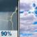 Saturday: Showers And Thunderstorms then Mostly Cloudy